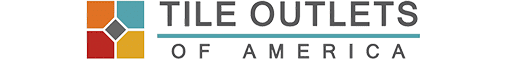 Logo of the outlets of america, featuring stylized text with a red, white, and beige color palette and abstract geometric shapes on the left.